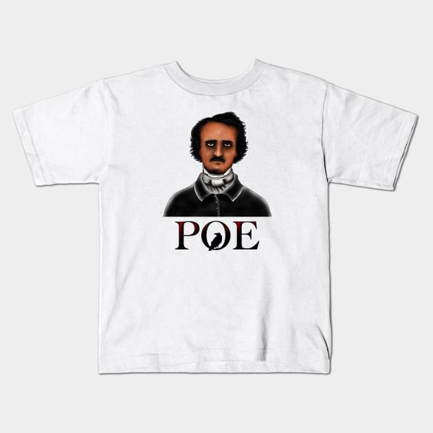 HomeSchoolTattoo Edgar Allan Poe Kids T-Shirt by HomeSchoolTattoo